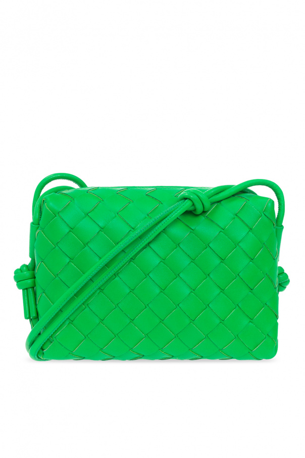 Green 'Loop Mini' shoulder bag Bottega Veneta - woven